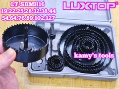 Bộ mũi khoét lỗ gỗ thạch cao 16 chi tiết LT-SBMH16 Luxtop 19-127mm