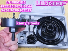 Bộ mũi khoét lỗ gỗ thạch cao 16 chi tiết LT-SBMH16 Luxtop 19-127mm