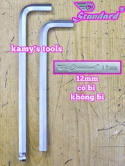 Lục giác hệ mét 12mm Standard không bi và có bi STD-68012A STD-68012B