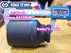Đầu tuýp đen 6 cạnh Kingtony 3/4 inch 42mm 46mm 50mm 55mm 643542M 643546M 643550M 643555M