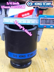 Đầu tuýp đen 6 cạnh Kingtony 3/4 inch 42mm 46mm 50mm 55mm 643542M 643546M 643550M 643555M