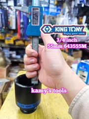 Đầu tuýp đen 6 cạnh Kingtony 3/4 inch 42mm 46mm 50mm 55mm 643542M 643546M 643550M 643555M