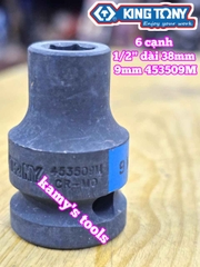 Đầu tuýp đen 1/2 inch Kingtony 6 cạnh 8mm 9mm 10mm 11mm 12mm 13mm 453508M 453509M 453510M 453511M 453512M 453513M