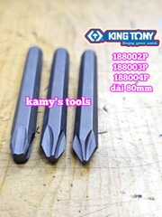Mũi vít đóng bake PH2 PH3 PH4 Kingtony model 188002P 188003P 188004P dài 80mm