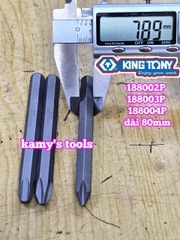Mũi vít đóng bake PH2 PH3 PH4 Kingtony model 188002P 188003P 188004P dài 80mm