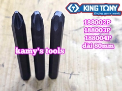 Mũi vít đóng bake PH2 PH3 PH4 Kingtony model 188002P 188003P 188004P dài 80mm