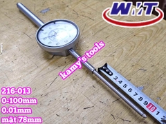 Đồng hồ so 0-100mm sai số 0.01mm WMT model 216-013 mặt 78mm thân thép cao cấp nặng 512g