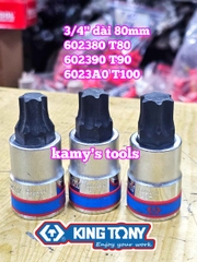 Đầu tuýp lú đầu bông sao hoa thị 3/4 inch Kingtony T80 T90 T100 602380 602390 6023A0