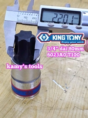 Đầu tuýp lú đầu bông sao hoa thị 3/4 inch Kingtony T80 T90 T100 602380 602390 6023A0