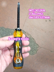 Tua vít 2 đầu điều chỉnh dài ngắn 6mm PH2 dài 185-227mm Wetools WT-30126A