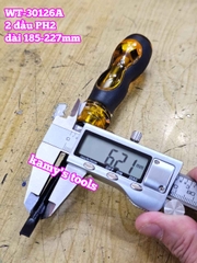 Tua vít 2 đầu điều chỉnh dài ngắn 6mm PH2 dài 185-227mm Wetools WT-30126A
