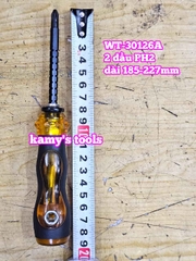 Tua vít 2 đầu điều chỉnh dài ngắn 6mm PH2 dài 185-227mm Wetools WT-30126A