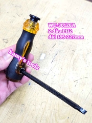 Tua vít 2 đầu điều chỉnh dài ngắn 6mm PH2 dài 185-227mm Wetools WT-30126A