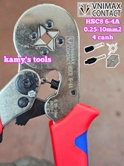 Kìm bấm cos vuông HSC8 6-4A Vnimax Contact pin tròn rỗng 0.25-10mm2 chính hãng