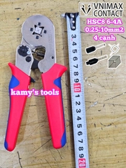 Kìm bấm cos vuông HSC8 6-4A Vnimax Contact pin tròn rỗng 0.25-10mm2 chính hãng