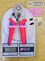 Kìm bấm cos vuông HSC8 6-4A Vnimax Contact pin tròn rỗng 0.25-10mm2 chính hãng