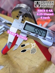 Kìm bấm cos vuông HSC8 6-4A Vnimax Contact pin tròn rỗng 0.25-10mm2 chính hãng