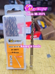 Mũi khoan sắt thép inox M35 chuôi lục giác Maxsupe 3mm 3.2mm 3.5mm 4mm 4.2mm 4.5mm 5mm 5.2mm 5.5mm 6mm