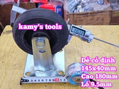 Combo đế càng và bánh xe cao su đặc Sanho CỐ ĐỊNH 150mm dày 40mm 145x40mm Kamytools