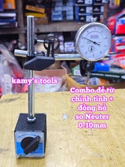 Combo đồng hồ so Neuter 0-10mm và để từ có chỉnh tinh WCZ-6C