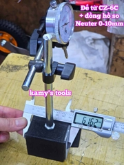Combo đồng hồ so Neuter 0-10mm và để từ CZ-6C