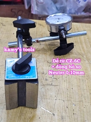 Combo đồng hồ so Neuter 0-10mm và để từ CZ-6C