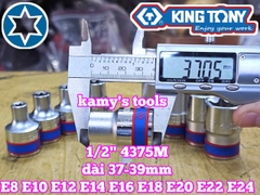 Đầu tuýp E Kingtony 1/2 inch E8 E10 E12 E14 E16 E18 E20 E22 E24 437508M 437510M 437512M 437514M 437516M 437518M 437520M 437522M 437524M
