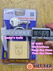 Ổ khoá Việt Tiệp thau BẤM 4F 5F 6F 0138MB 0152MB 01601