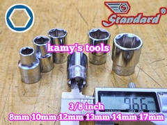 Đầu tuýp đầu khẩu ngắn 3/8 inch lục giác Standard 8mm 10mm 12mm 13mm 14mm 17mm