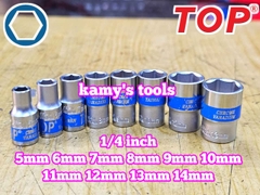 Đầu tuýp đầu khẩu ngắn 1/4 inch lục giác TOP 5mm 6mm 7mm 8mm 9mm 10mm 11mm 12mm 13mm 14mm