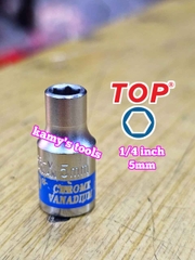 Đầu tuýp đầu khẩu ngắn 1/4 inch lục giác TOP 5mm 6mm 7mm 8mm 9mm 10mm 11mm 12mm 13mm 14mm