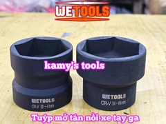 Đầu tuýp khẩu mở nồi xe tay ga xe máy 2 đầu 39mm 41mm và 34mm 46mm 1/2 inch thép đen Wetools WT-06201 WT-06202