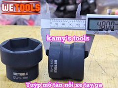Đầu tuýp khẩu mở nồi xe tay ga xe máy 2 đầu 39mm 41mm và 34mm 46mm 1/2 inch thép đen Wetools WT-06201 WT-06202