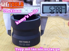 Đầu tuýp khẩu mở nồi xe tay ga xe máy 2 đầu 39mm 41mm và 34mm 46mm 1/2 inch thép đen Wetools WT-06201 WT-06202