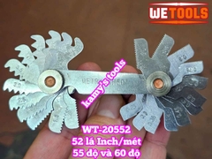 Dưỡng đo ren thước đo ren 52 lá hệ mét và hệ inch 55 độ và 60 độ Wetools WT-20552