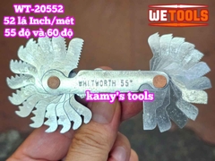Dưỡng đo ren thước đo ren 52 lá hệ mét và hệ inch 55 độ và 60 độ Wetools WT-20552