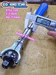 Cần siết tự động đầu lắc léo 1/2 inch Kingtony model 4752-12G dài 300mm 72 răng