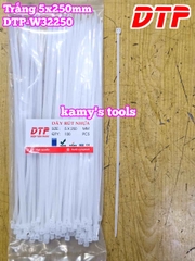 Dây rút dây thít nhựa màu đen trắng 5x250mm DTP-W32250 DTP-B32250 (1 bịch/100 sợi)