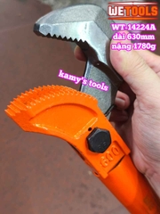 Kìm vặn siết nhanh coupler ống nối thép xây dựng mỏ lết răng kẹp siết nhanh ống nối coupler 24 inch 600mm Wetools WT-14224A