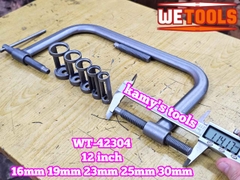 Cảo vam tháo lò xo xupap súp pắp 10 chi tiết Wetools WT-42304 dài 12 inch 5 đầu 16mm 19mm 23mm 25mm 30mm