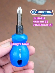 Tua vít lùn 2 đầu bake dẹp Kingtony PH2 dài 38mm 6x38mm model 24110214
