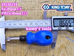 Tua vít lùn 2 đầu bake dẹp Kingtony PH2 dài 38mm 6x38mm model 24110214