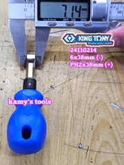 Tua vít lùn 2 đầu bake dẹp Kingtony PH2 dài 38mm 6x38mm model 24110214
