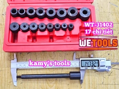 Bộ dụng cụ chỉnh tâm côn tháo lắp căn chỉnh bố ly hợp 17 chi tiết Wetools WT-31402