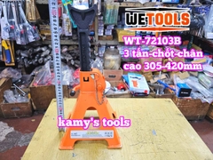 Chân kê con đội kê 3 tấn có chốt an toàn và lót chân Wetools WT-72103B cao 305-420mm