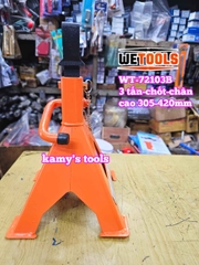 Chân kê con đội kê 3 tấn có chốt an toàn và lót chân Wetools WT-72103B cao 305-420mm