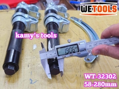Bộ cảo vam lò xo phuộc giảm xóc ô tô có vòng bảo vệ 3 chi tiết ngàm 58-280mm Wetools WT-32302