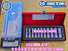 Bộ tuýp dài 1/4 inch Kingtony 11 chi tiết model 2511MR 4mm-13mm