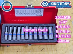 Bộ tuýp dài 1/4 inch Kingtony 11 chi tiết model 2511MR 4mm-13mm