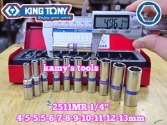 Bộ tuýp dài 1/4 inch Kingtony 11 chi tiết model 2511MR 4mm-13mm